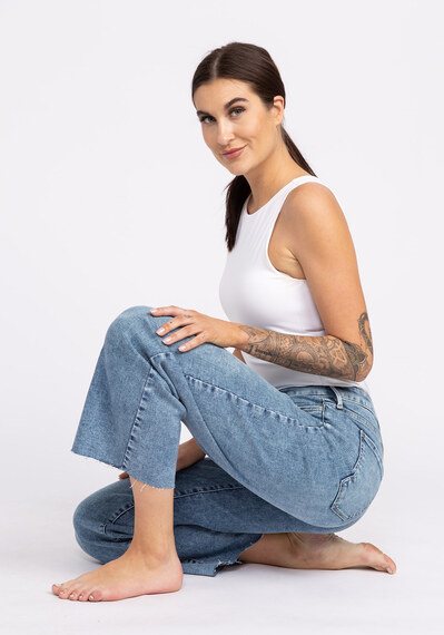 4ever fit high rise cropped trouser jeans Image 4