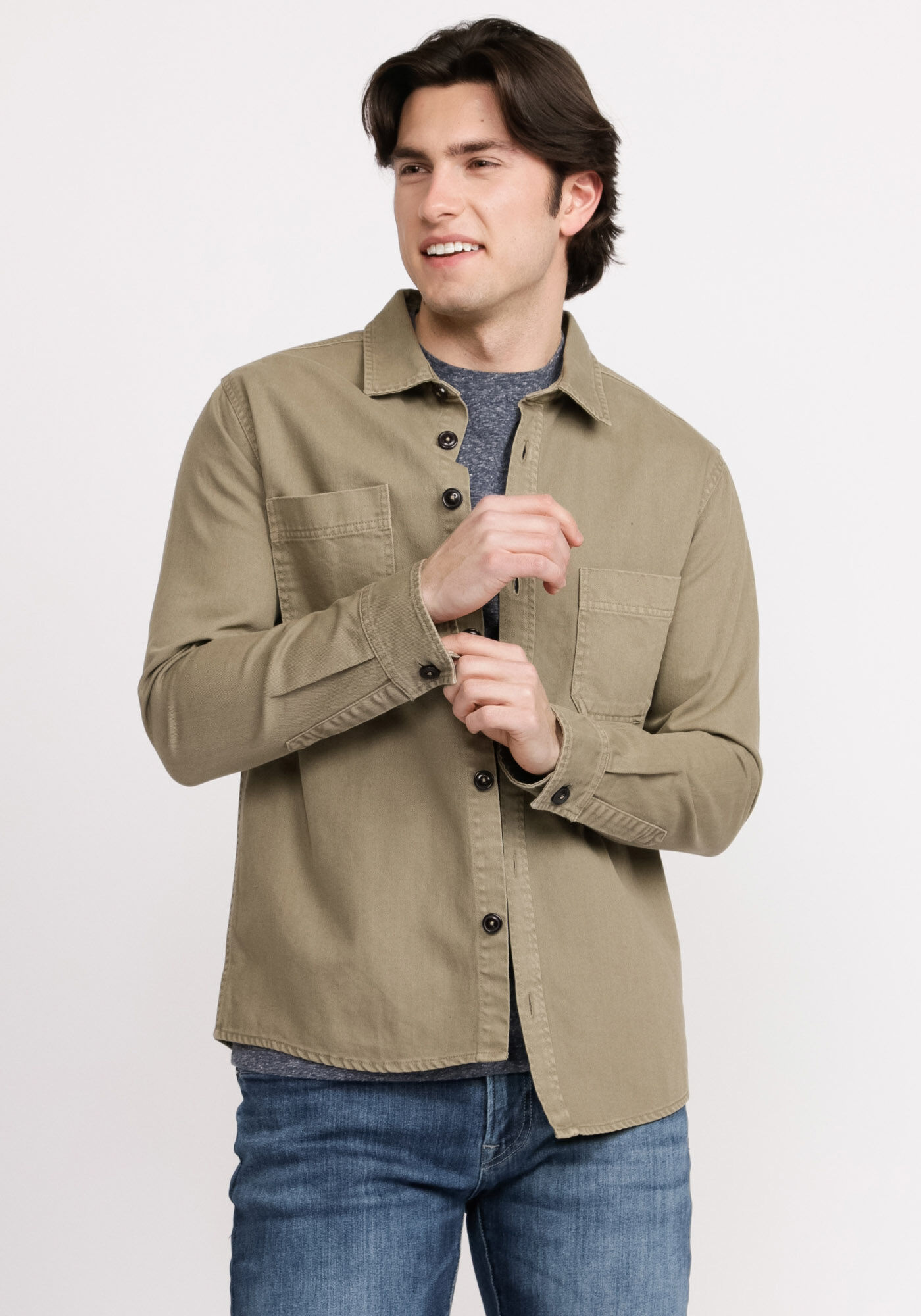 peter twill shacket Image 1