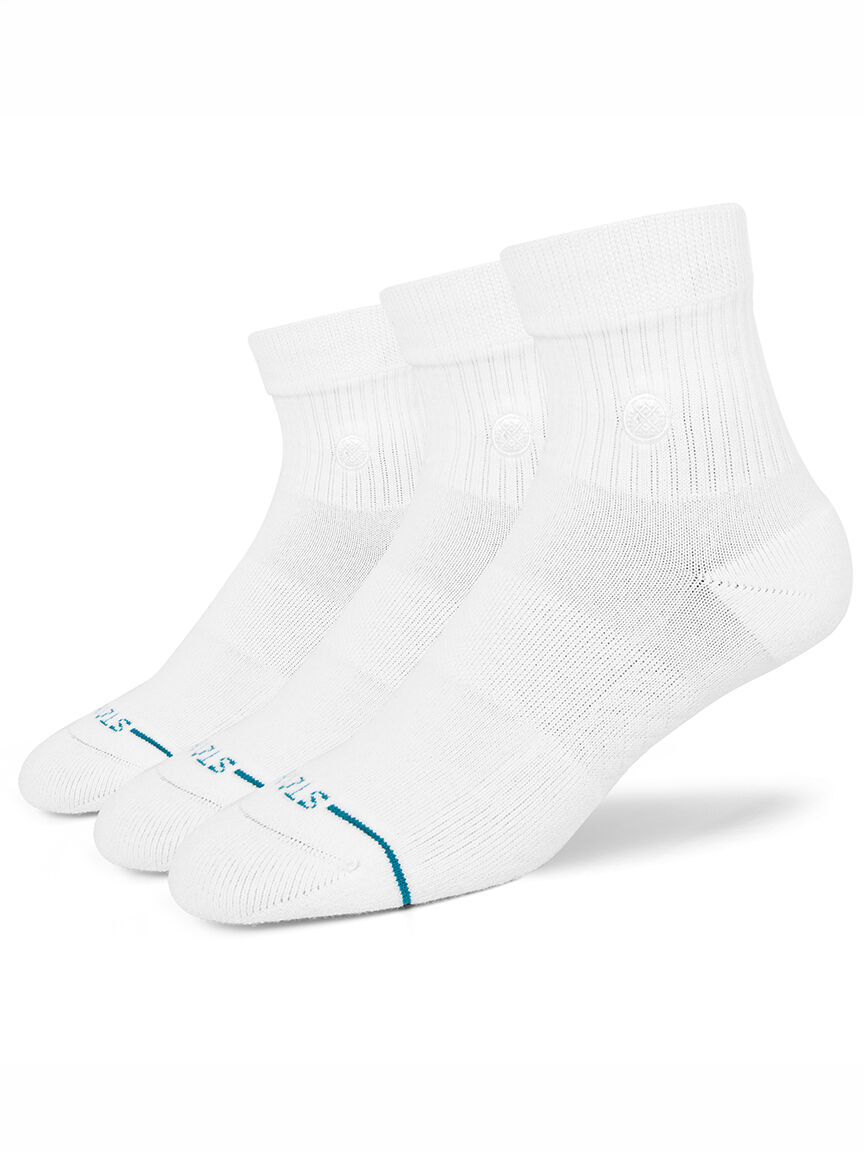 icon quarter sock 3pk white