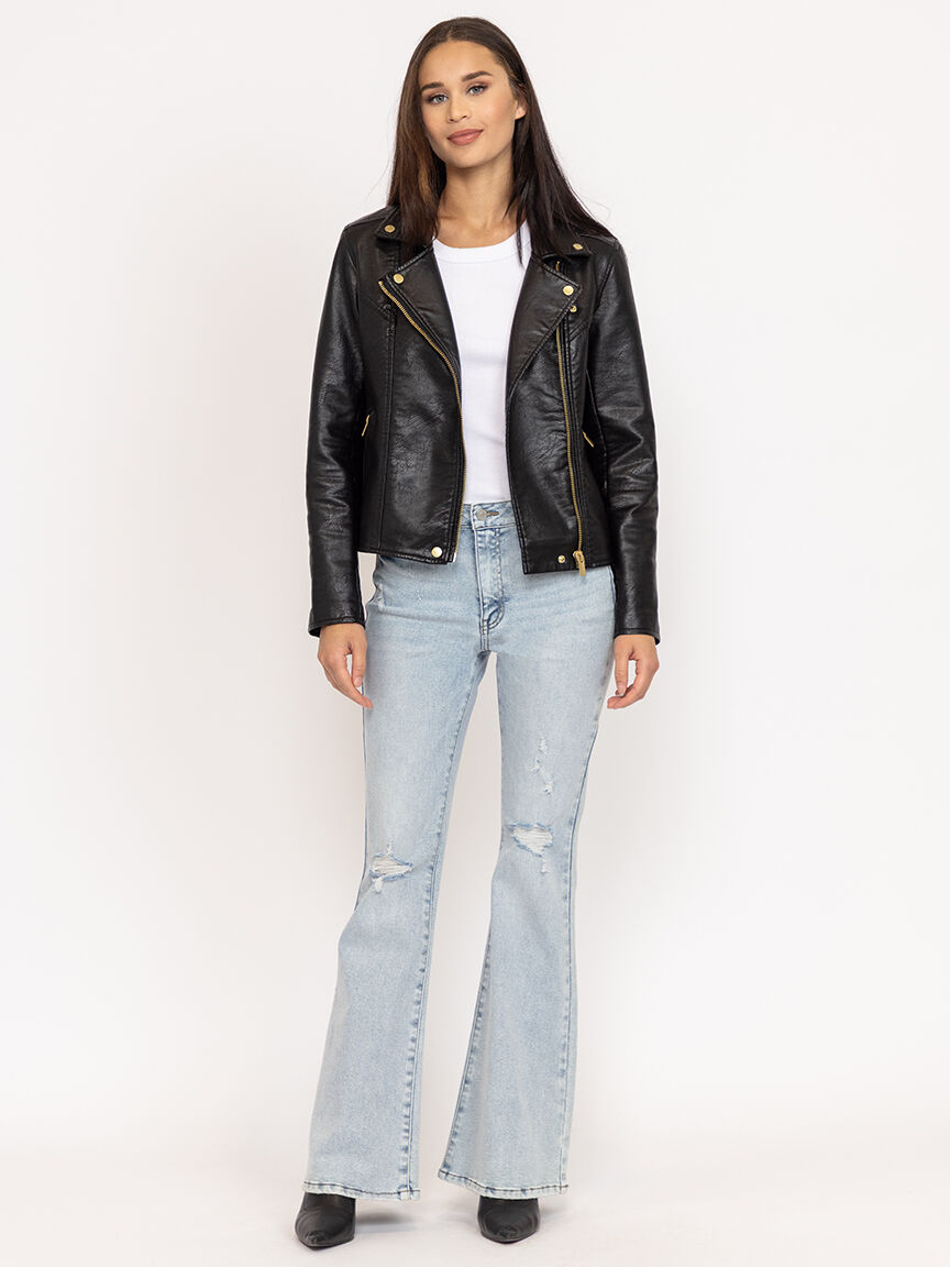 high rise flare jean light authentic