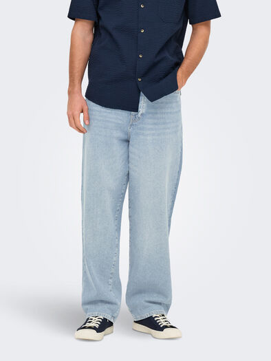 fade loose jean light authentic, fade loose jean light authentic,