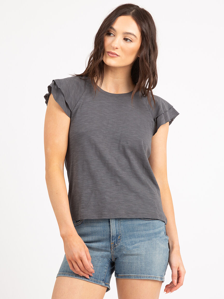 rae double flutter sleeve tee Image 1
