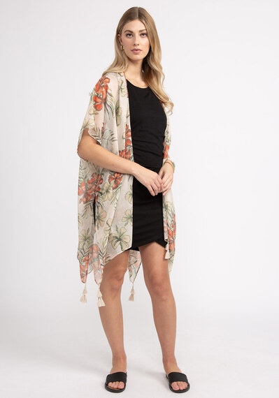 ivory ground floral print wrap Image 4