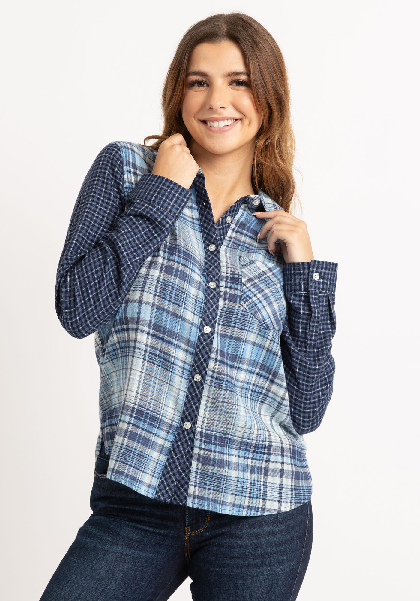 lily plaid button front shirt Image 2