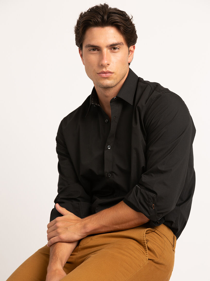 men's solid poplin dress shirt Image 1