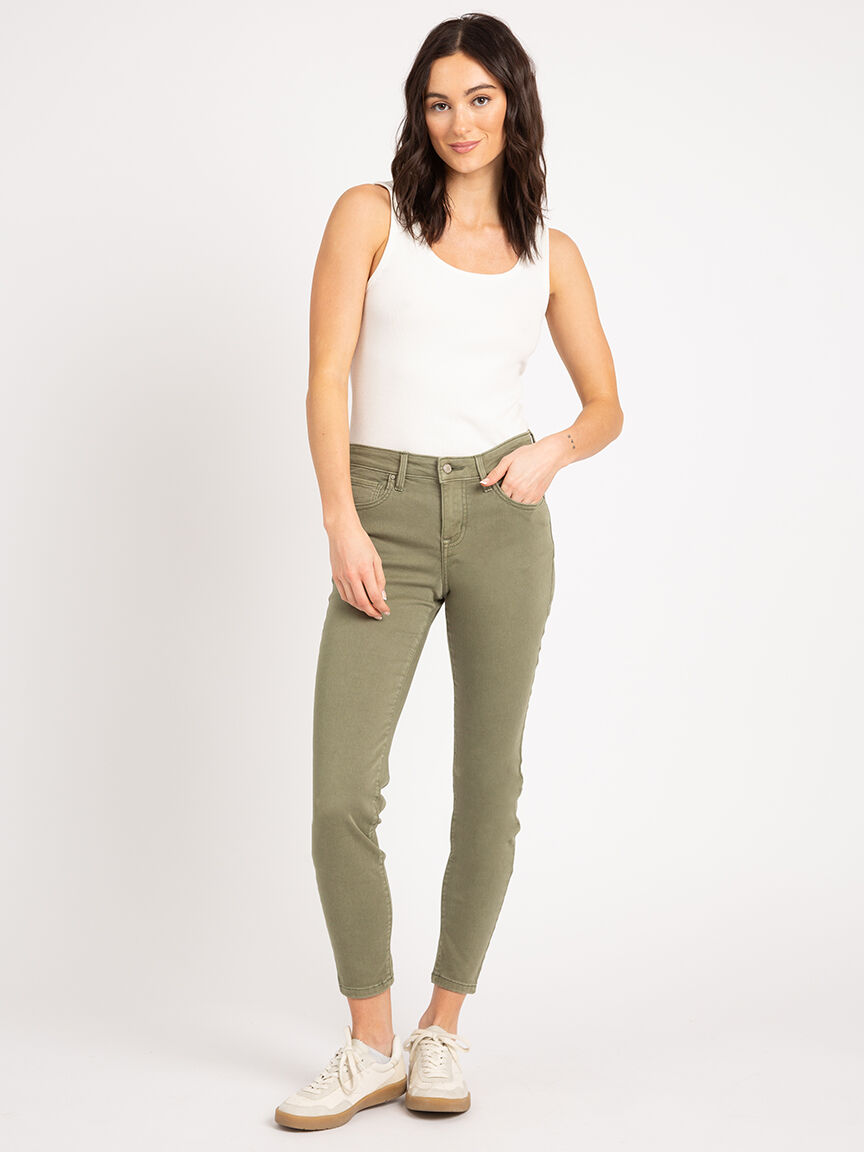 Khaki ripped online jeans womens