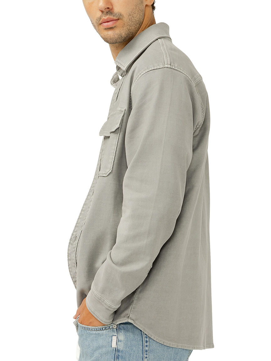 Knit Flex Button-Up Shirt Grey