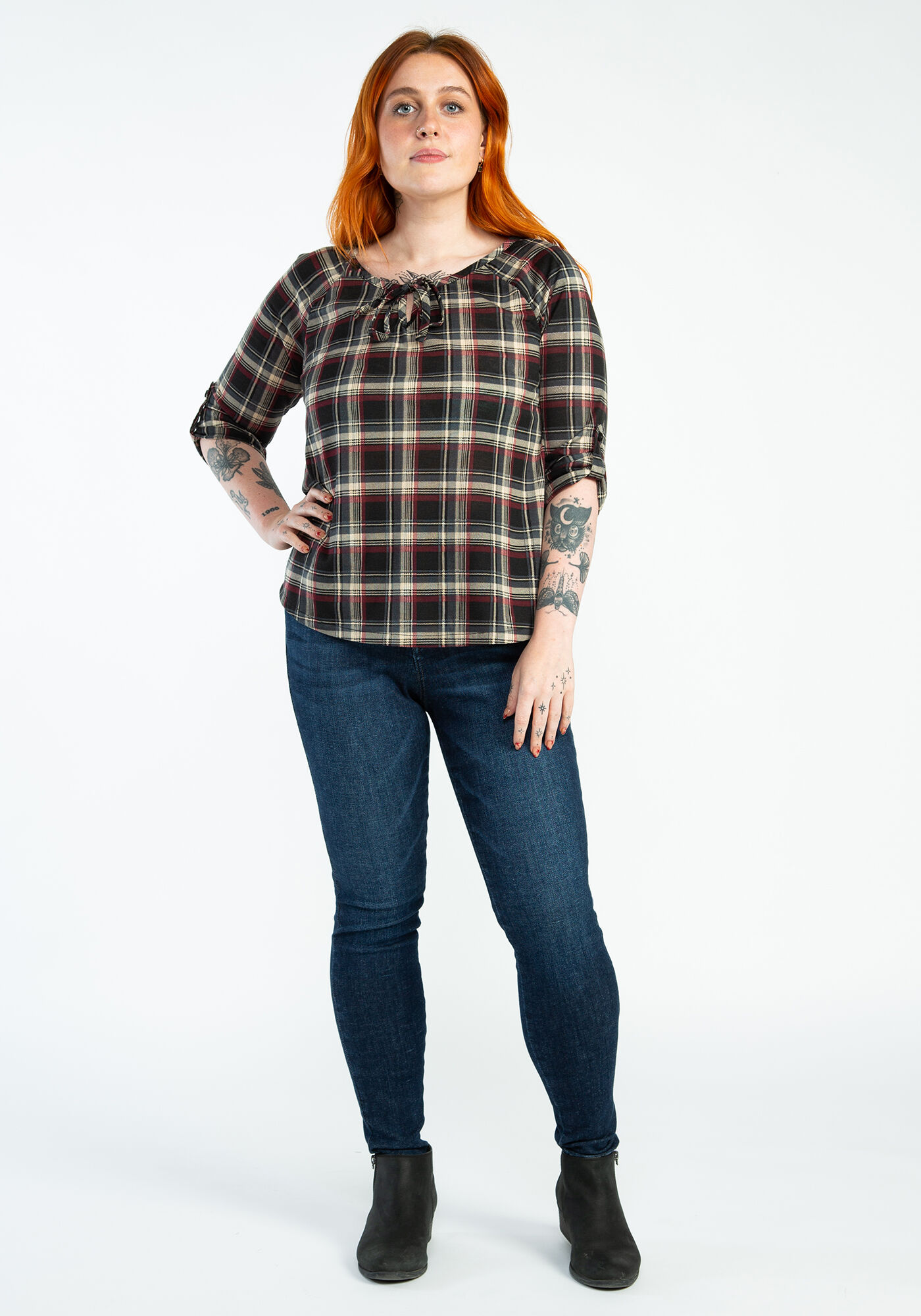 tie neck peasant blouse Image 3