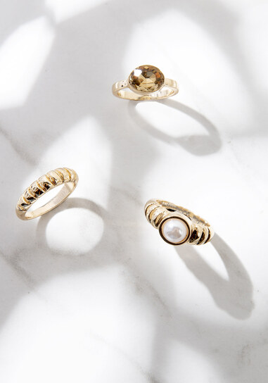 3 pack of gold stacking rings