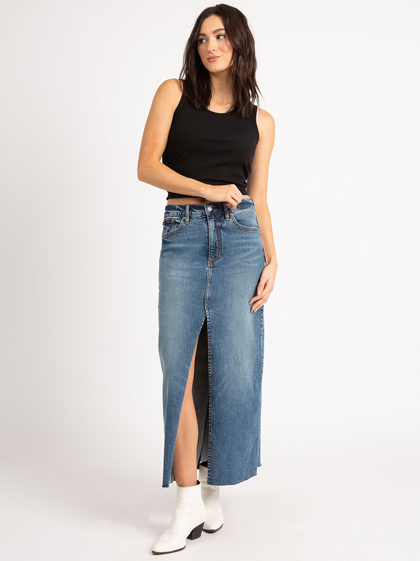denim maxi skirt Image 1