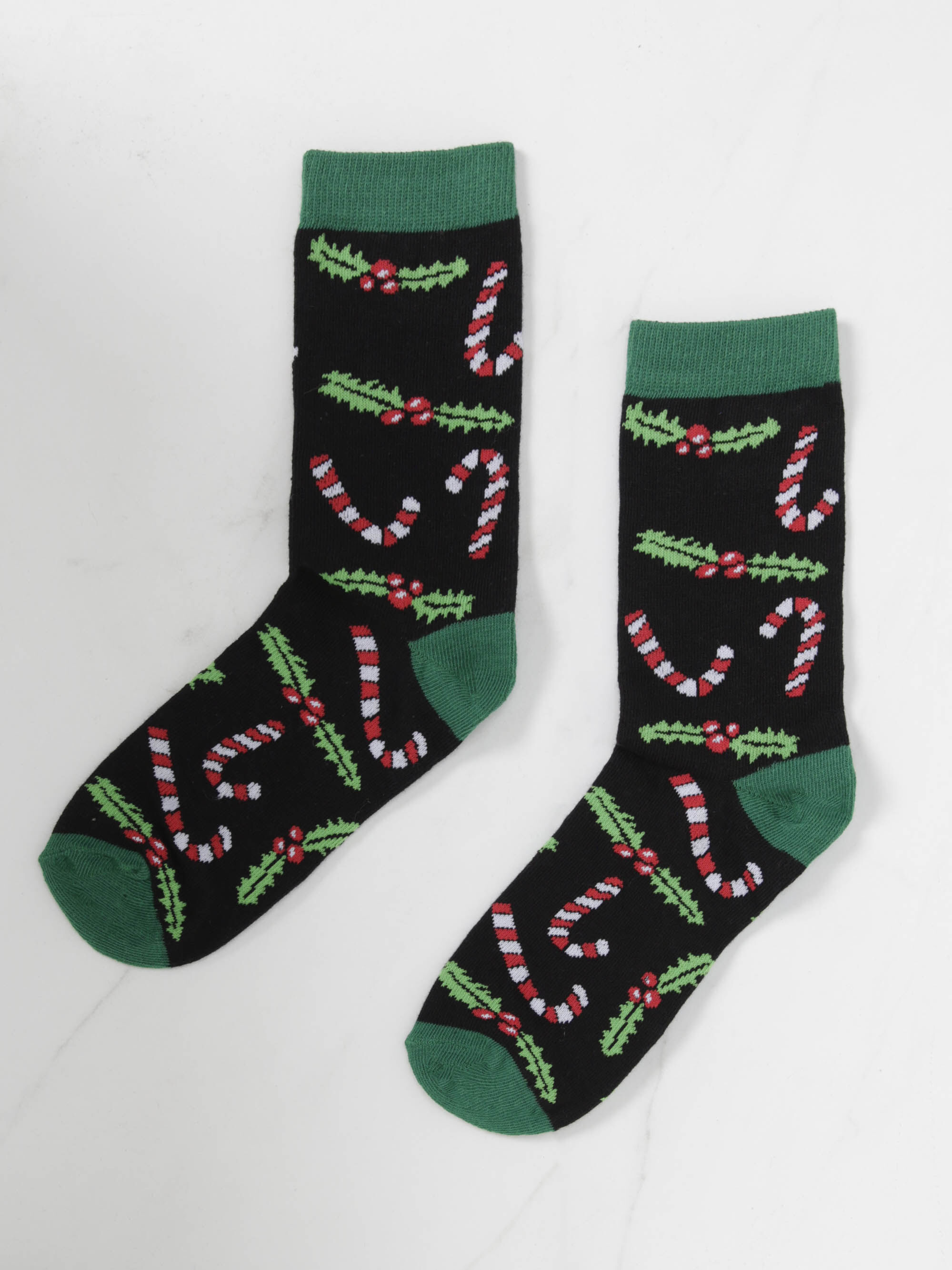 women's candy cane holiday socks Image 2