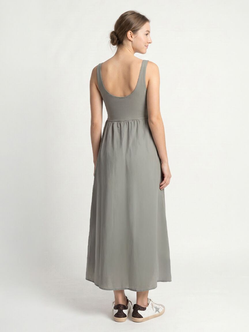 jersey voile maxi dress