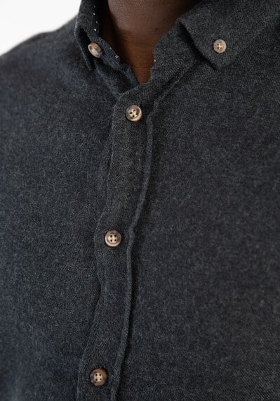solid melange  flannel shirt Image 5