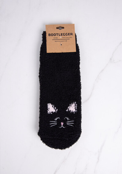 black cat cozy ankle sock Image 1