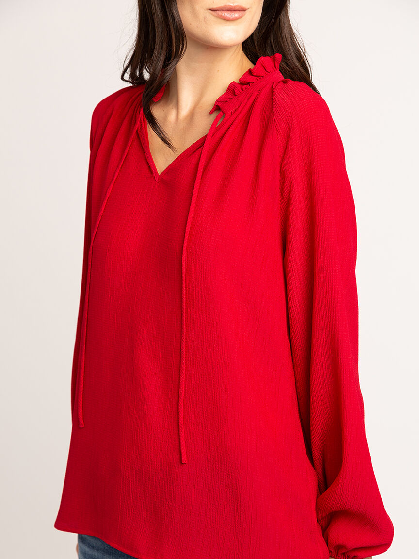 vanessa v-neck tie blouse Image 4