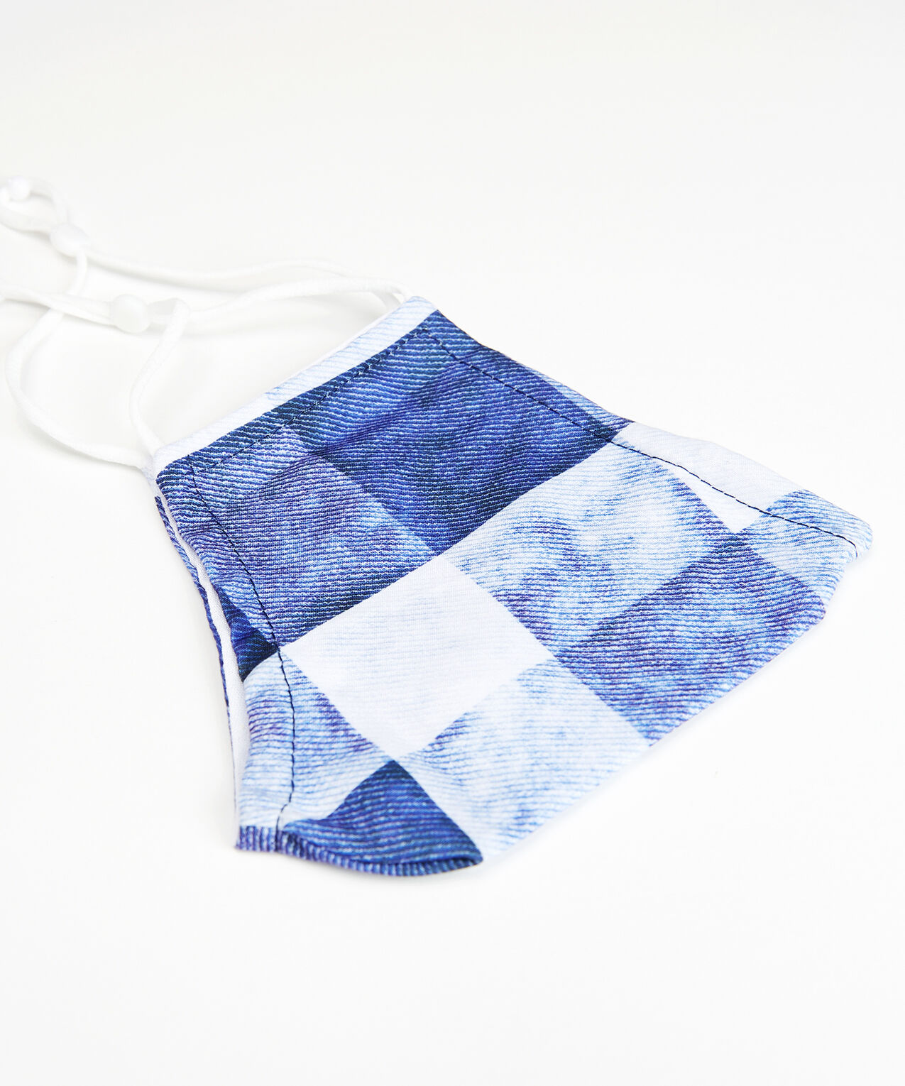 blue plaid face mask  Image 2