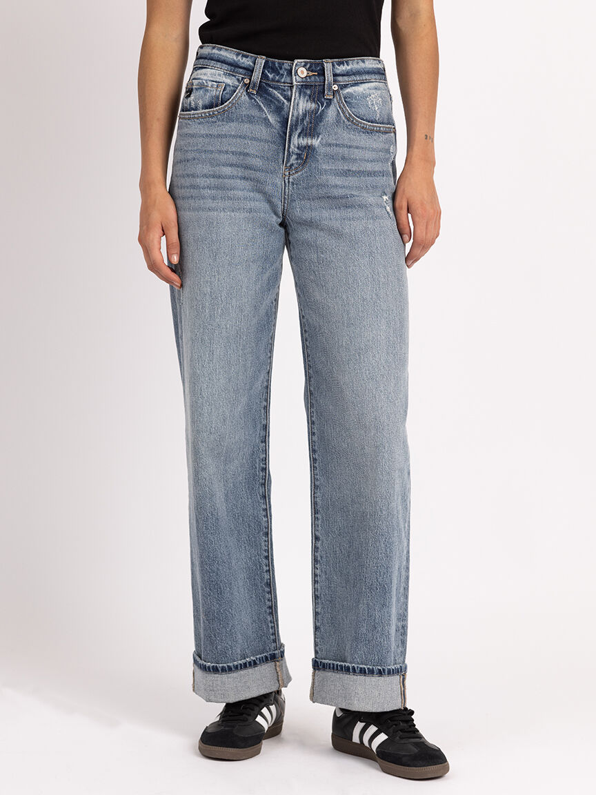 cuffed wide leg jean medium authentic Image 2