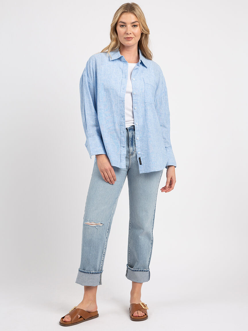 emma long sleeve button front shirt Image 2