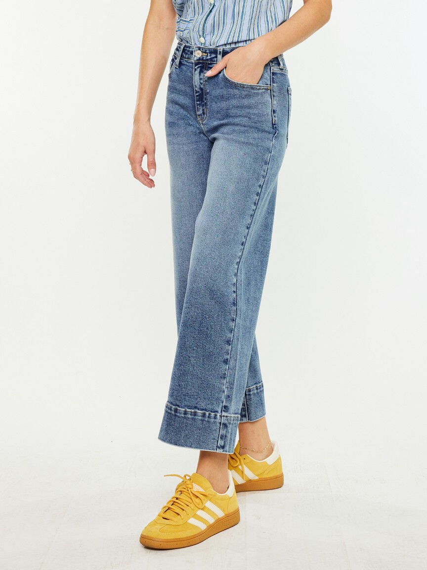 mid rise wide leg jean