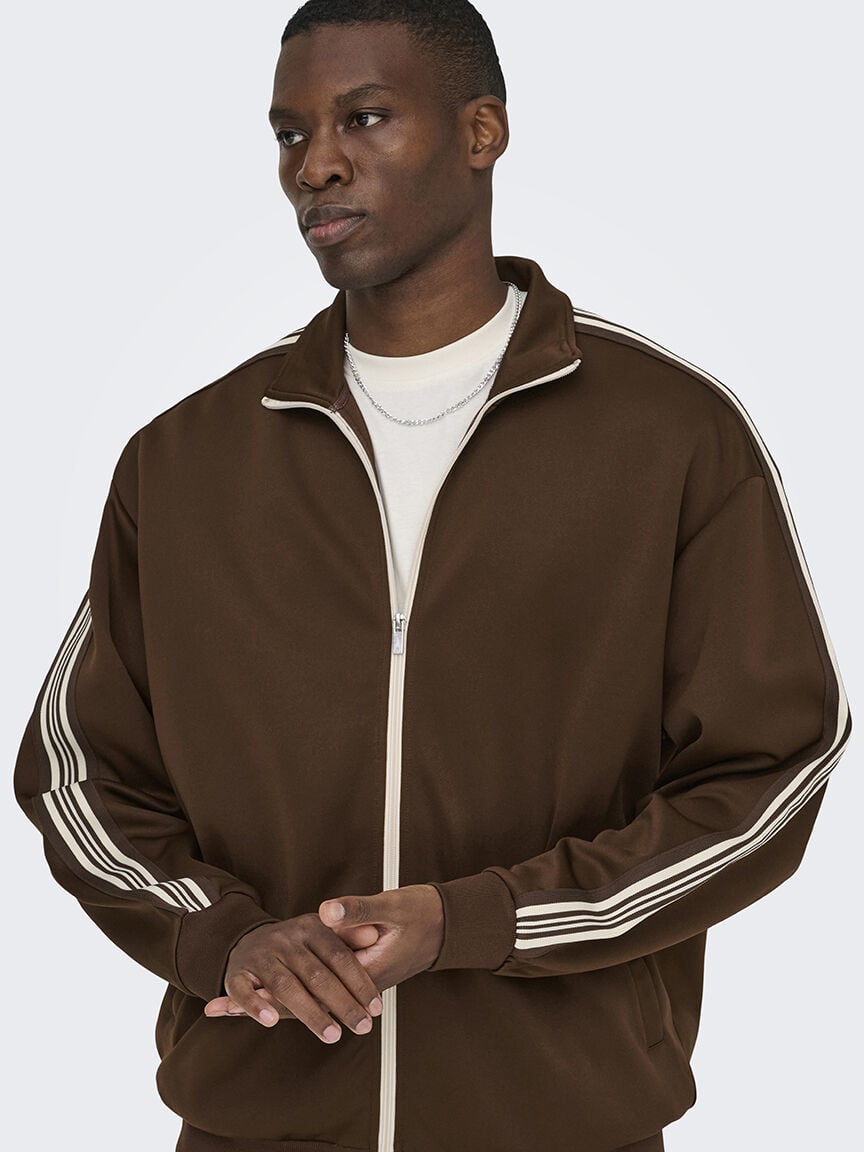 riber stripe track sweatshirt