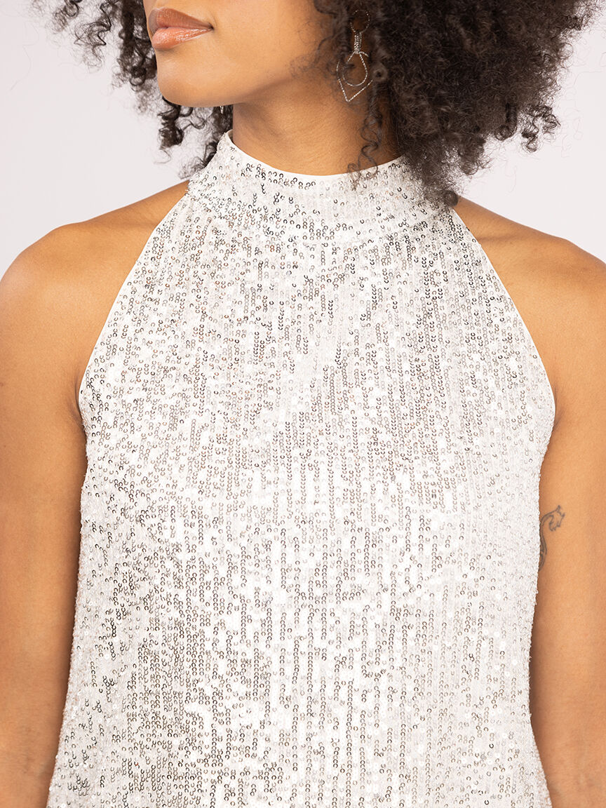 opal halter neck sequins tank Image 4