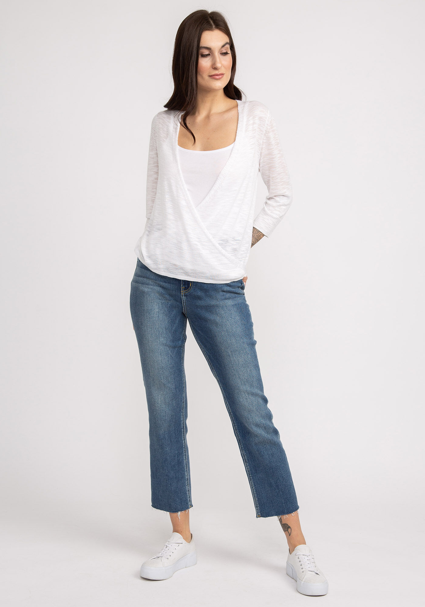 catherine &frac34; sleeve open cardigan Image 4