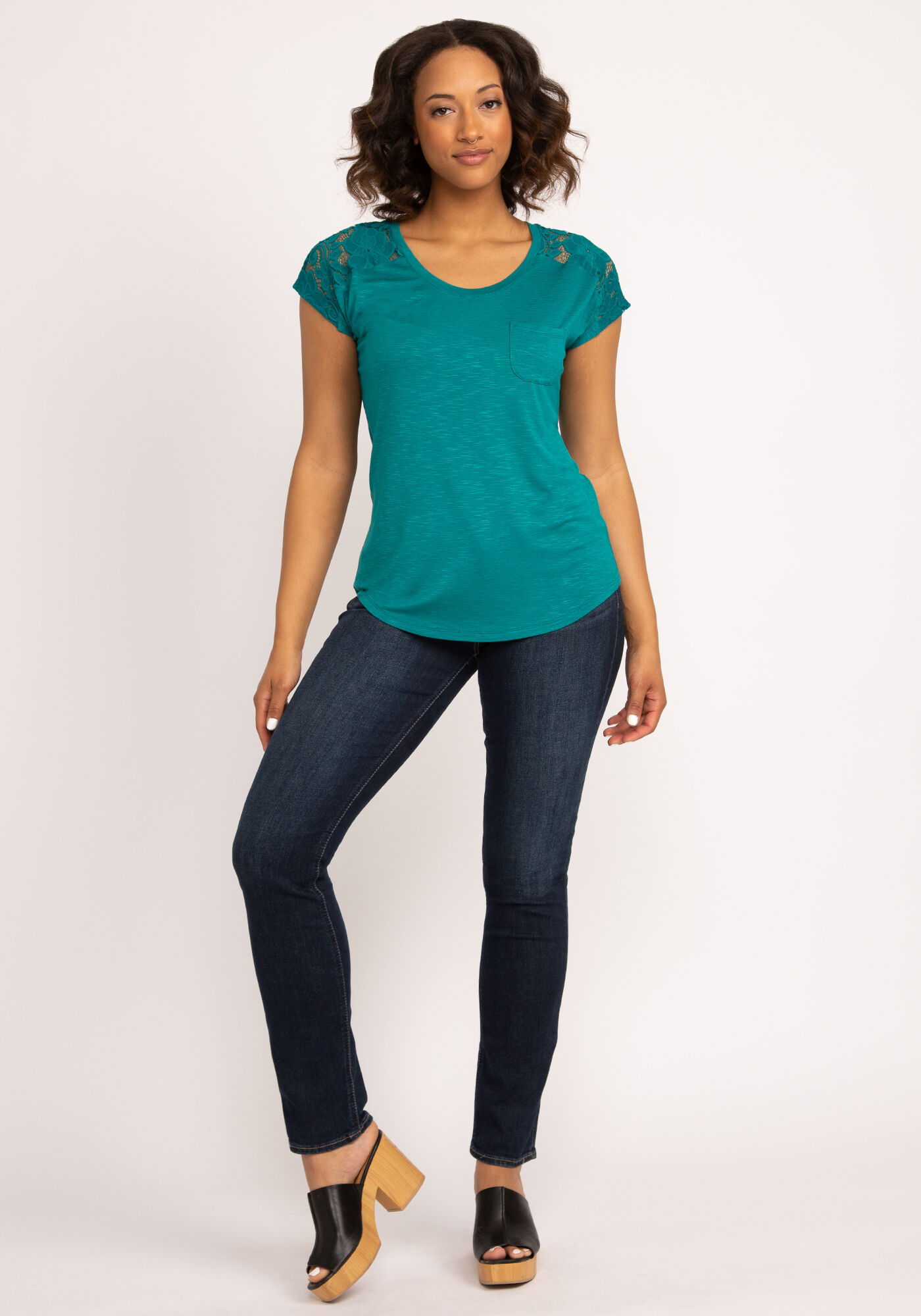 tracee lace insert short sleeve tee Image 3