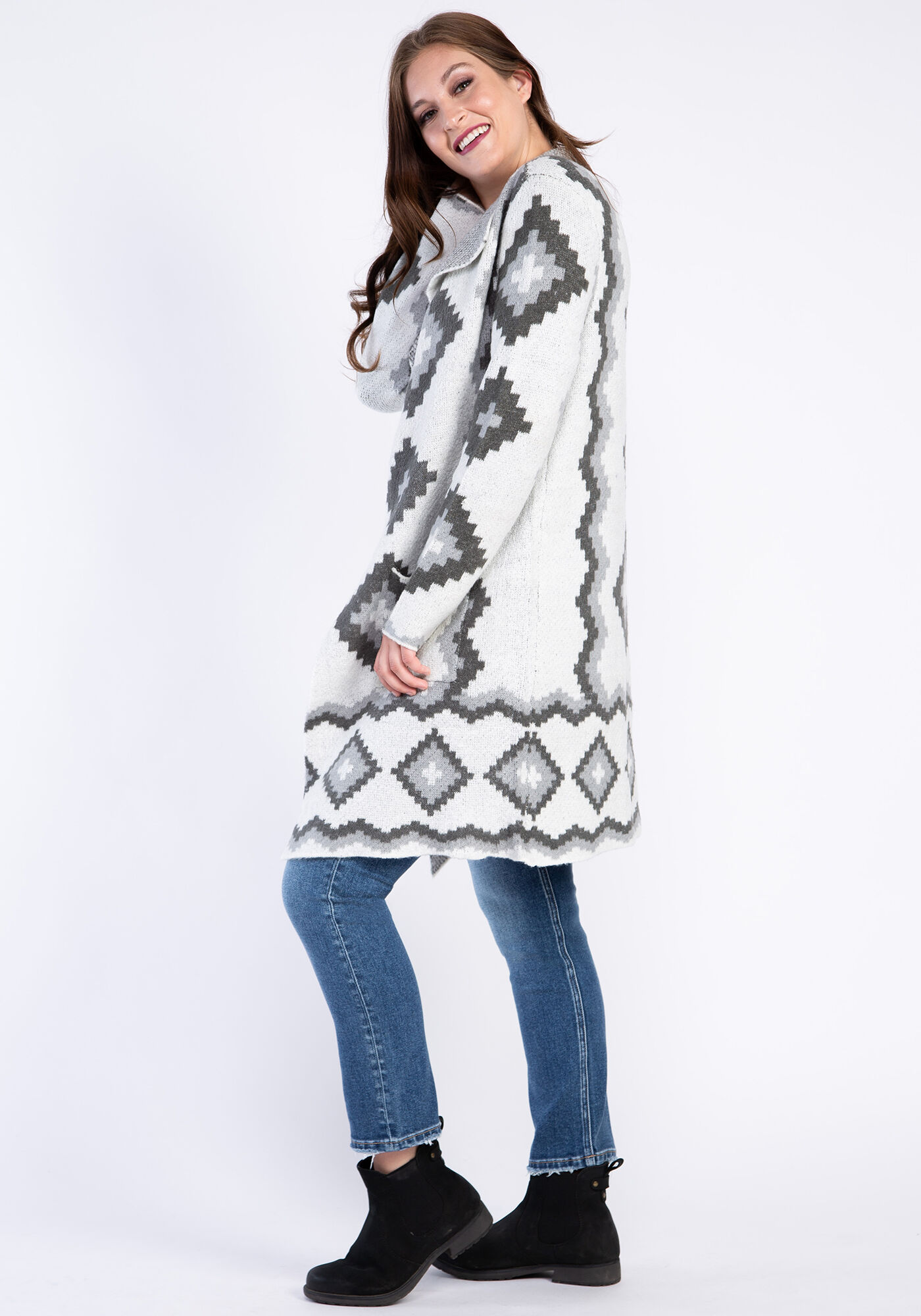 mossy jacquard coatigan Image 4