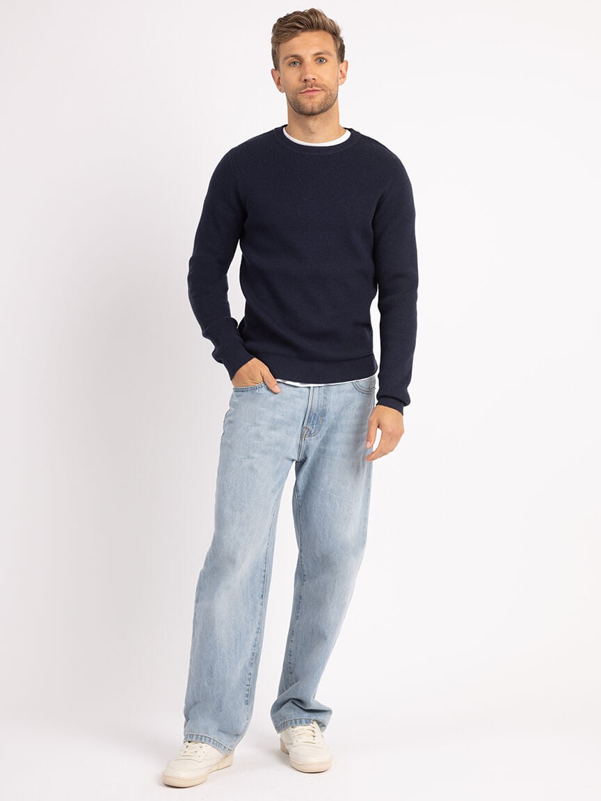 austin waffle stitch crewneck