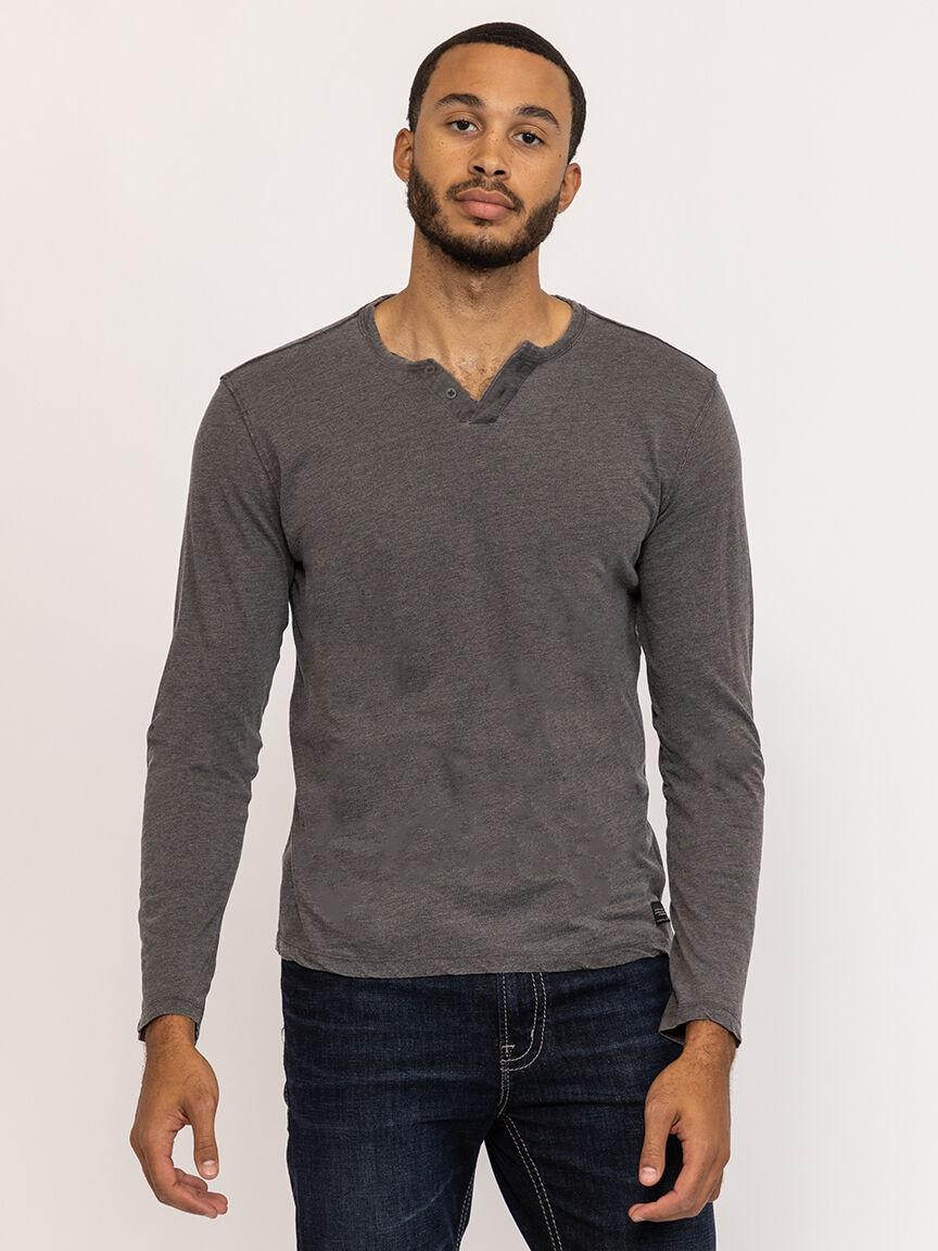 acid wash henley tee