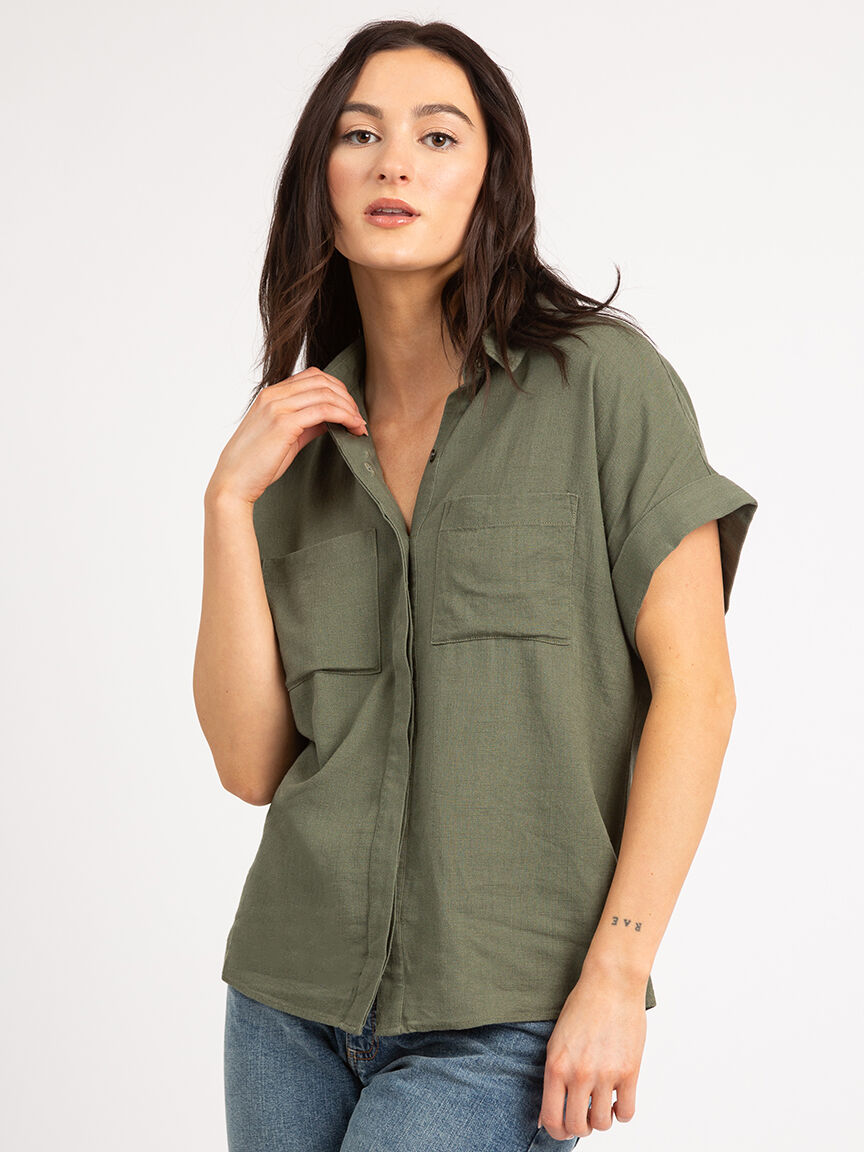 nathalie short sleeve button front shirt Image 2