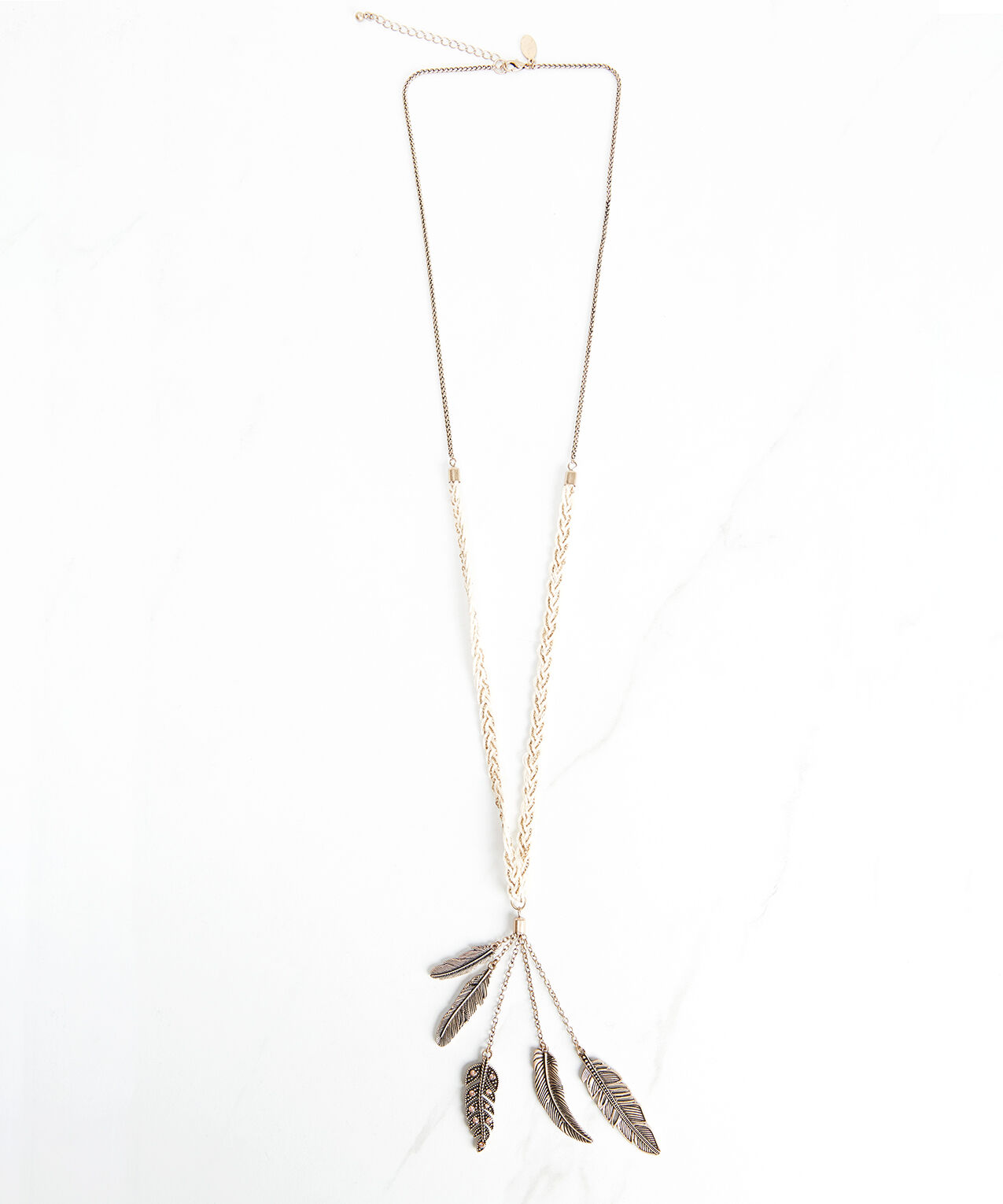 braided feather pendant Image 1