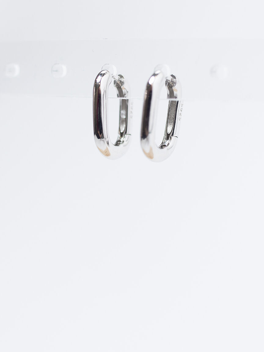 audrey square hoop earrings silver