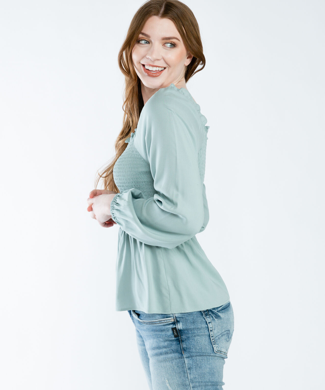 smocked long sleeve top - haylee  Image 3