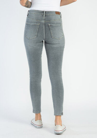 high rise skinny ash grey jeans Image 2