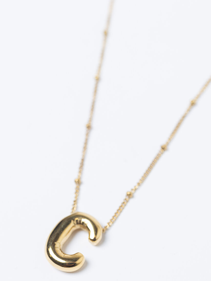 helium bubble initial necklace "C"