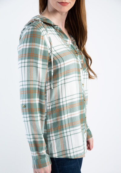 carder hooded button front shirt Image 4