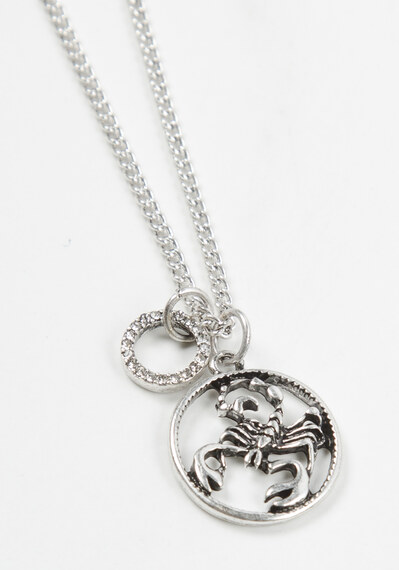 zodiac sign crystal hoop charm necklace - scorpio Image 2