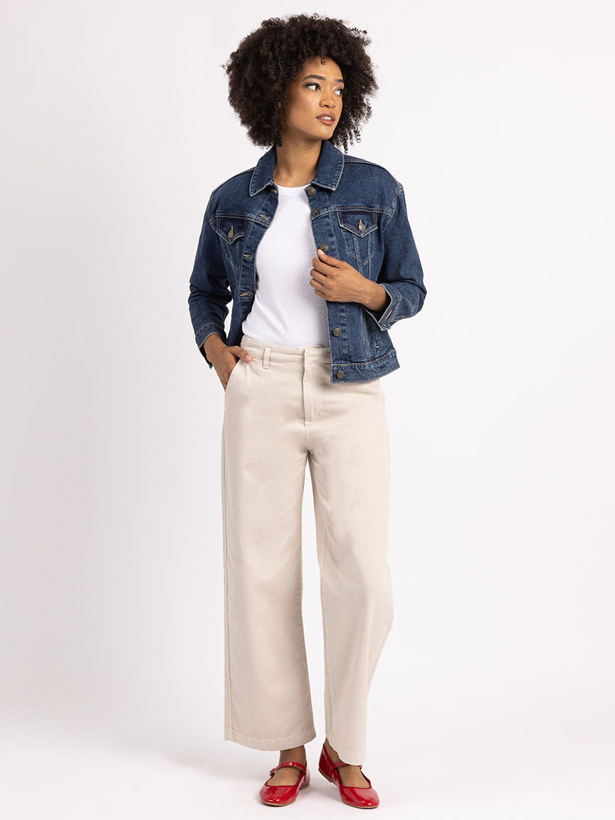 loose khaki pant Image 1