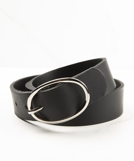 women's leather belt, Black