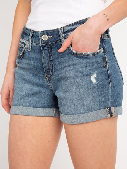 suki cuffed mid rise jean shorts Image 5
