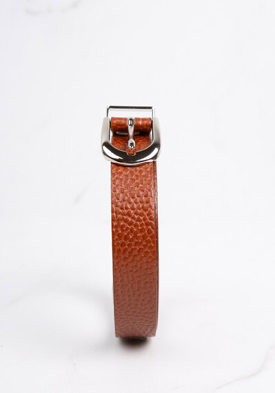 women's leather belt in textured italian leather Image 2