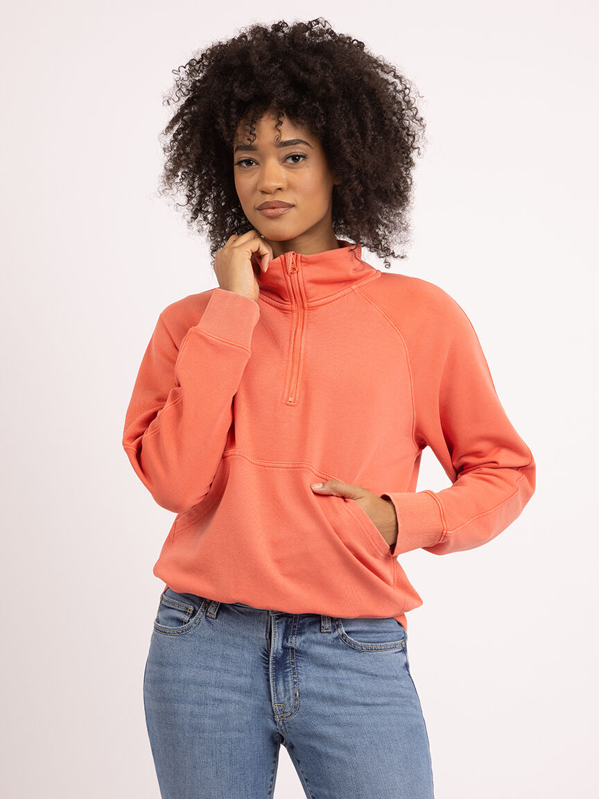 welma mock neck 1/4 zip sweatshirt Image 5
