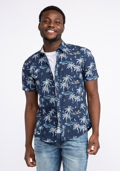 palm tree short sleeve shirt Image 1