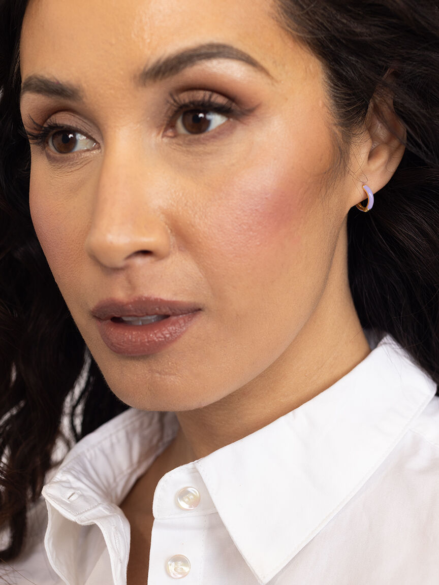 candy huggie earrings lavender