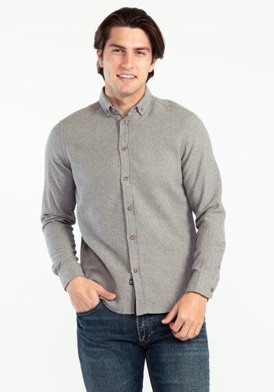 solid melange  flannel shirt Image 1