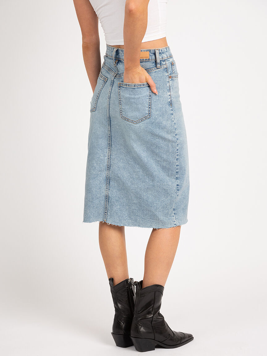 denim midi skirt Image 4