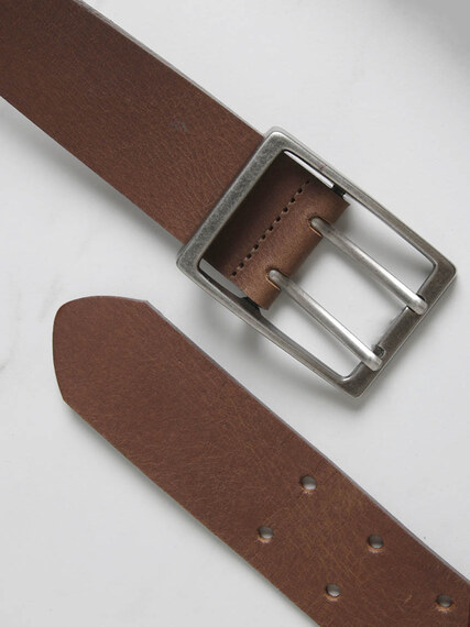 men's double prong rectangle buckle belt Image 2