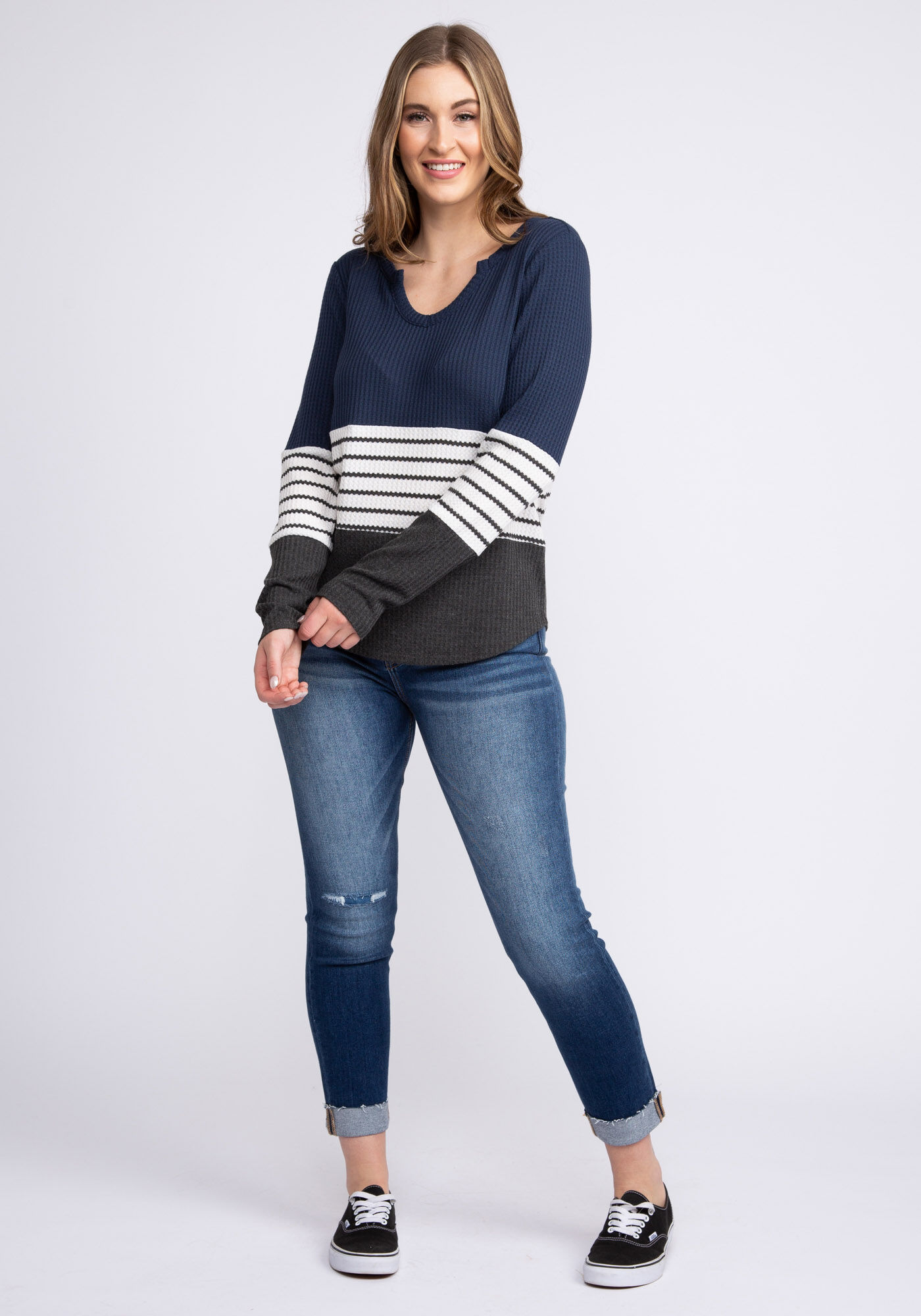 leighton colourblock waffle longsleeve Image 3