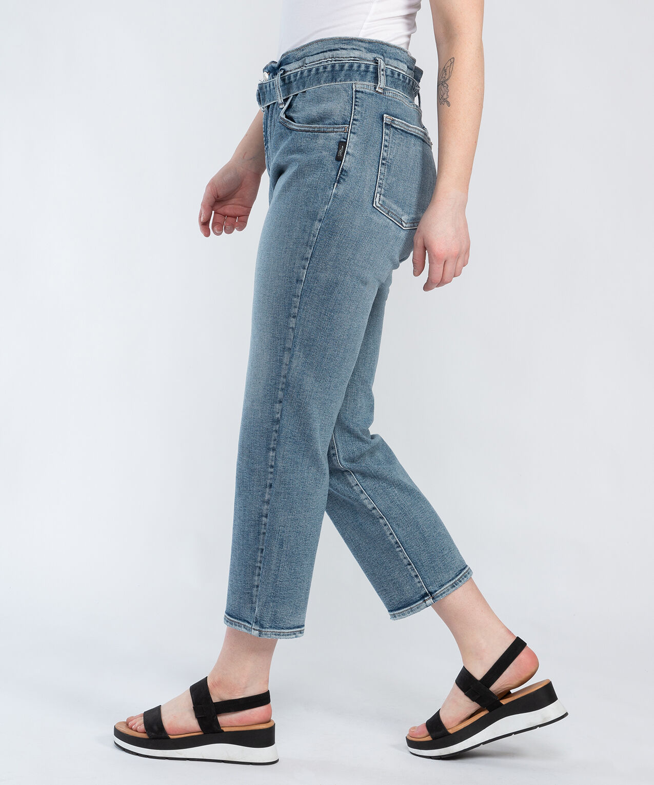 high rise paper bag crop jeans WB Image 3